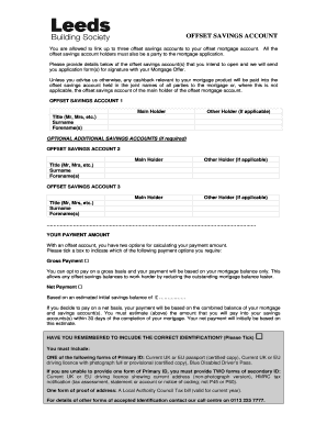 Offset Savings Account Application