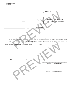 Stipulation Extending Time to Serve Complaint
