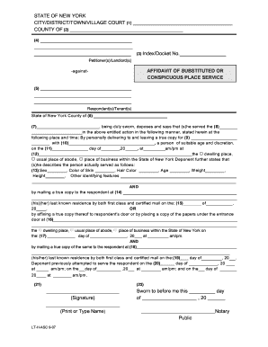 Affidavit of Substituted or Conspicuous Place Service