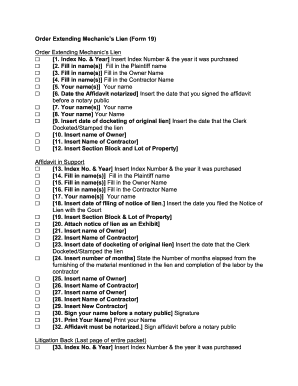 Order Extending Mechanic’s Lien Form 19