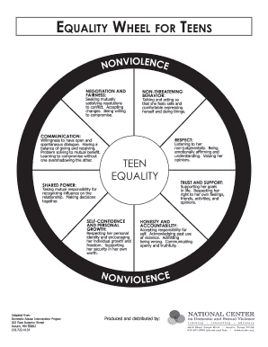 Fillable Online ncdsv EQUALITY WHEEL FOR TEENS Fax Email Print - pdfFiller