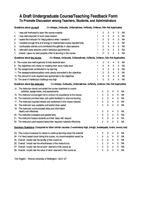 Undergraduate Course Feedback Form