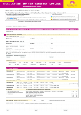 Birla Sun Life Fixed Term Plan Application Form