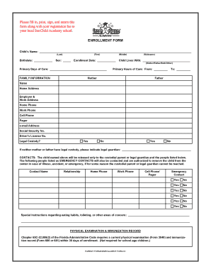 Child Enrollment Form