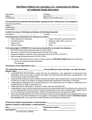 Authorization for Release of Confidential Health Information