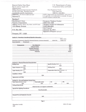 Material Safety Data Sheet