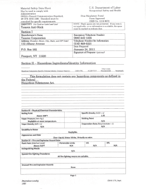 Material Safety Data Sheet