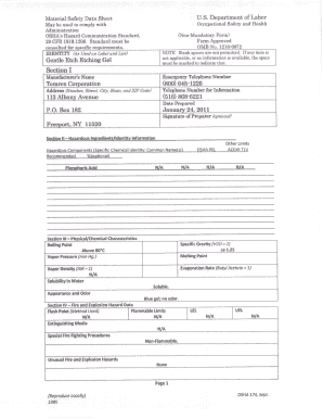 Material Safety Data Sheet