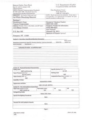 Material Safety Data Sheet