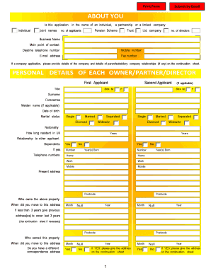 Buy to Let Mortgage Application Form