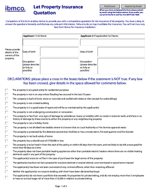 Let Property Insurance Application Form