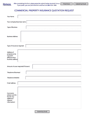 Commercial Property Insurance Quotation Request