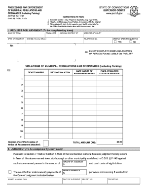 Connecticut Municipal Regulation Enforcement Form