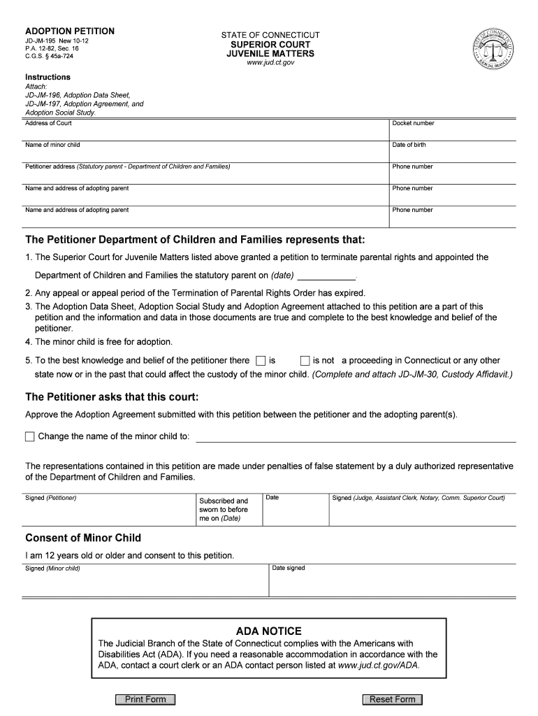 connecticut adoption petition Preview on Page 1