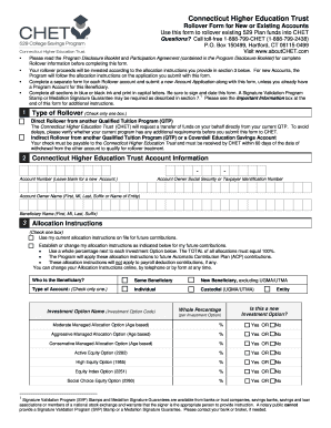Connecticut 529 Plan Rollover Form