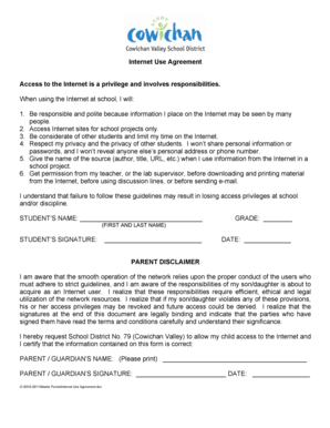 Internet Use Agreement