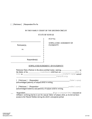 Fillable Online courts state hi Stipulated Judgment of Paternity ...