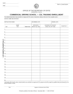 Illinois CDL Training Enrollment Form