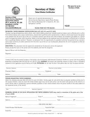 Illinois Tinted Window Certification