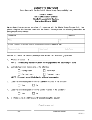 Illinois Security Deposit Form