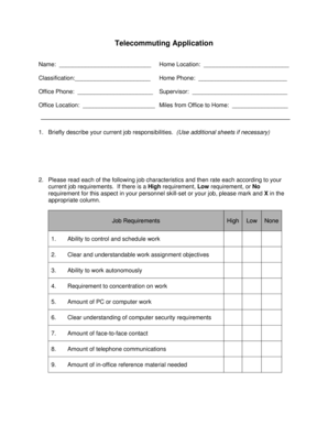 Telecommuting Application Form