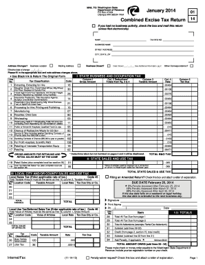 Washington State Combined Excise Tax Return