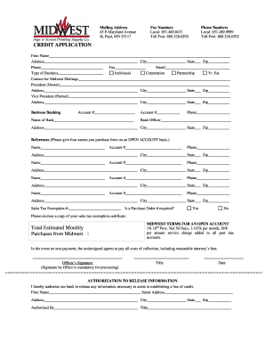 Credit Application Form