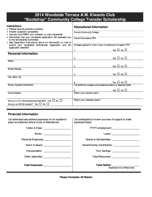 Scholarship Application Packet 2005 - Caada College