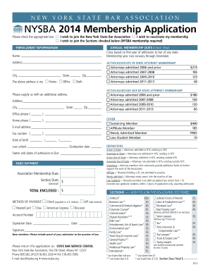 New York State Bar Association Membership Application