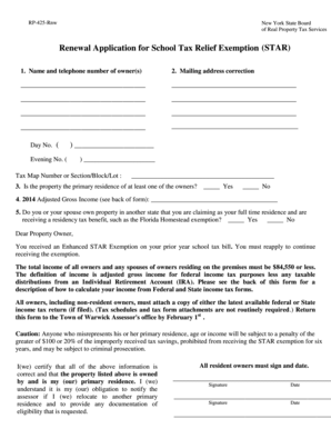 New York STAR Exemption Renewal Application