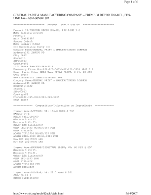general paint and manufacturing company msds