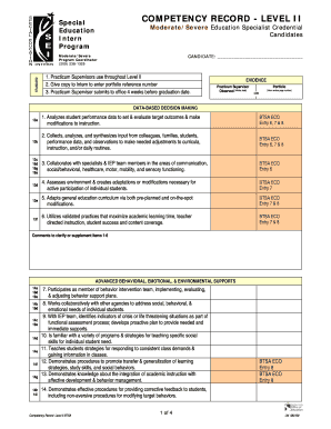 Special Competency Record Level II
