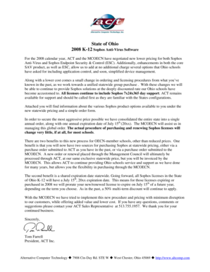 Ohio K-12 Sophos Anti-Virus Software Order Form