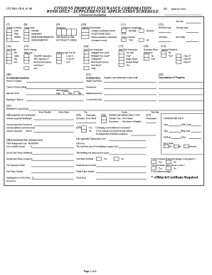 Florida Commercial Residential Wind Insurance Application