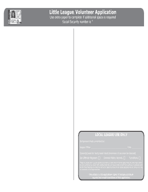 Little League Volunteer Application