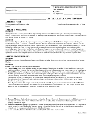 Little League Constitution Template