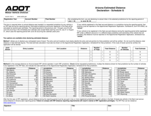 Arizona Estimated Distance Declaration