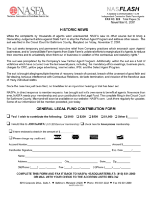 NASFA Legal Fund Contribution Form