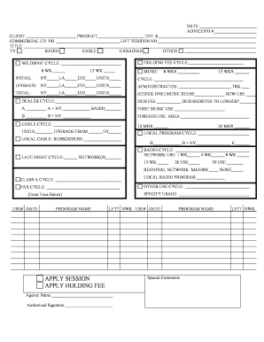 Media Usage Tracking Form