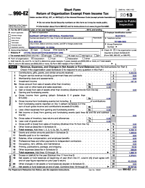 Form 990-EZ Return of Organization Exempt From Income Tax