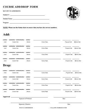 Course Add Drop Form