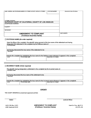 Amendment to Complaint