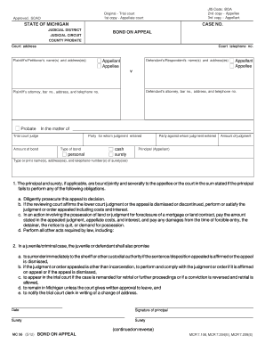 Michigan Bond on Appeal