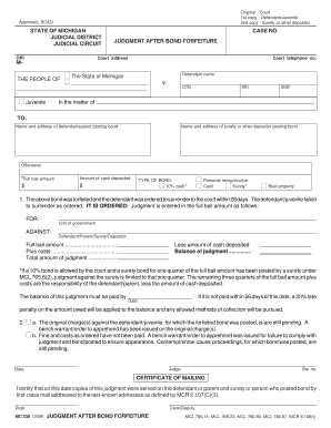 Judgment After Bond Forfeiture