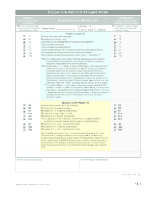 Colon and Rectum Staging Form