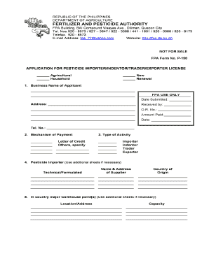 FPA-form-P-150 - Pesticide Importer.doc