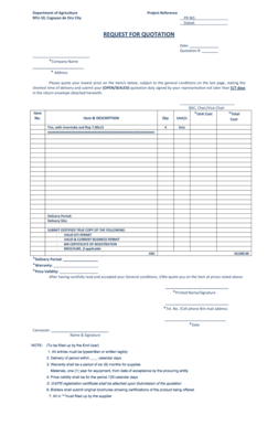 Request for Quotation