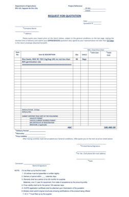 Request for Quotation