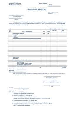 Request for Quotation