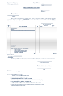 Request for Quotation